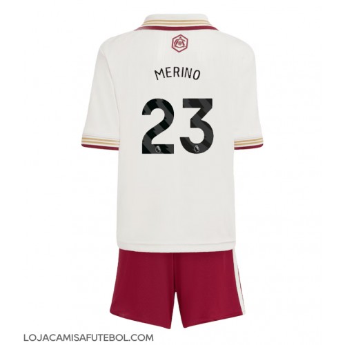 Camisa de Futebol Arsenal Mikel Merino #23 Equipamento Alternativo Infantil 2025-26 Manga Curta (+ Calças curtas)